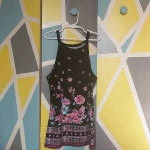 Black floral tank top